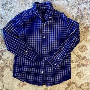 Janie and Jack Navy Checkered Shirt